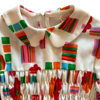 Robe motifs 70s smockée - 5 ans