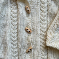 Gilet torsadé écru à capuche - 18/24 mois