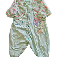 Combi molletonnée éléphant rose - 12 mois