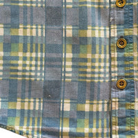 Chemisette carreaux bi-matière bleue - 8 ans