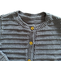 Gilet maille ajourée bleu - 12 mois