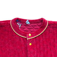 Gilet velours lisse rouge brodé made in Portugal - 12 mois