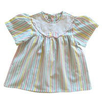 Robe rayée pastel noeud - 18 mois