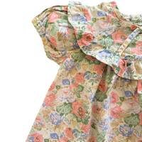 Robe fleurie volant et noeud - 12 mois