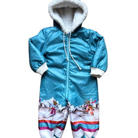 Combi pilote skieurs flocons bleue - 6 mois