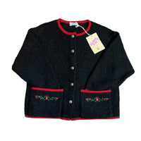 Gilet avec laine bouillie noir - 6 ans