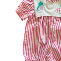 Combinaison rose rayée - 12 mois
