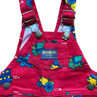 Salopette velours vehicules rouge - 12 mois