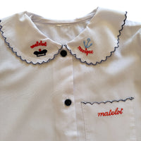 Chemisier brodé matelot - 18 mois