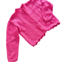 Gilet laine ajouré rose - 6/7 ans