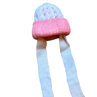 Bonnet rose foncé liens - 1/2 ans