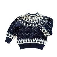 Pull jacquard marine et écru - 3 ans