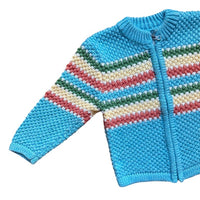 Gilet zippé rayé bleu - 6 ans