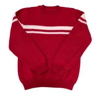Pull jacquard rouge et blanc - 12 ans