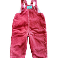 Salopette rayée velours côtelé rose - 24 mois