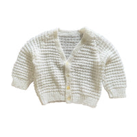 Gilet ajouré écru - 6/9 mois