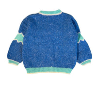 Pull vert et bleu lurex - 6 ans