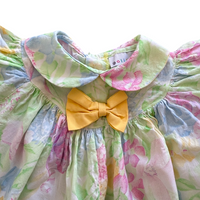 Combinaison fleurie noeud jaune - 6 mois