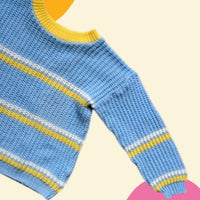 Pull ajouré bleu et jaune - 18/24 mois