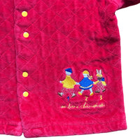 Gilet velours lisse rouge brodé made in Portugal - 12 mois