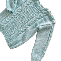 Pull torsadé bleu ciel chiné - 5 ans