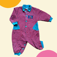 Combinaison tartan rouge et vert - 12 mois