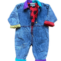 Combinaison jean bleached doublée - 24 mois