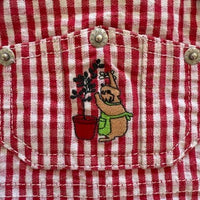 Salopette vichy brodée rouge - 18 mois