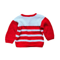 Pull rayé rouge et blanc - 24 mois