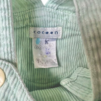 Salopette velours côtelé vert d'eau - 3 mois