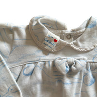 Robe molleton cigognes blanche - 12 mois