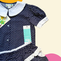 Ensemble chemisier + short pois marine - 18 mois