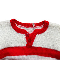 Pull rayé rouge et blanc - 24 mois