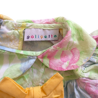 Combinaison fleurie noeud jaune - 6 mois