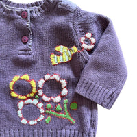 Pull maille violet - 6 mois