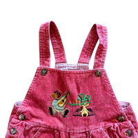 Salopette rayée velours côtelé rose - 24 mois