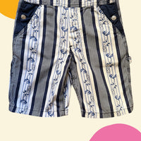 Salopette short marinière bleue - 8 ans