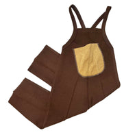 Salopette en maille marron et beige 70's - 4 ans