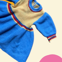 Robe tricot bleu et jaune - 3 mois