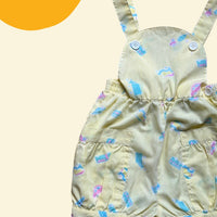 Salopette short imprimée à fines rayures jaune - 6 mois