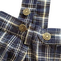 Short bretelles carreaux marine - 4 ans