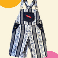 Salopette short marinière bleue - 8 ans