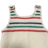 Combinaison tricot bleu vert rouge - 12 mois