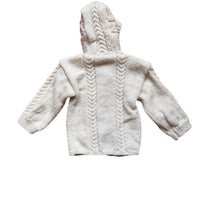 Gilet torsadé écru à capuche - 18/24 mois