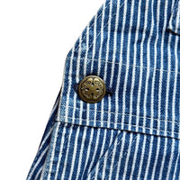 Salopette denim rayures hickory bleue - 24 mois