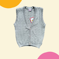 Gilet sans manches torsadé beige - 8 ans