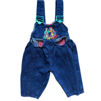 Salopette jean brodée 90's - 6 mois