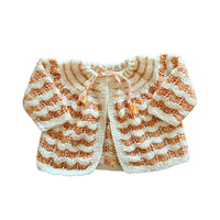 Gilet ocre et blanc - 3 mois