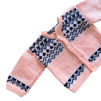 Gilet jacquard orange et marine - 6 mois