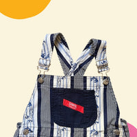 Salopette short marinière bleue - 8 ans